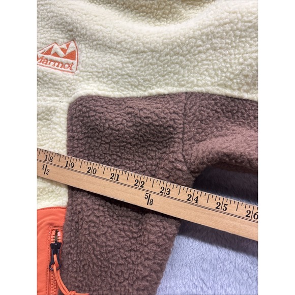 MARMOT MEN'S SUPER AROS FLEECE HOODY JACKET MEN Small WHEAT/PINECONE/TANGELO - Picture 3 of 5